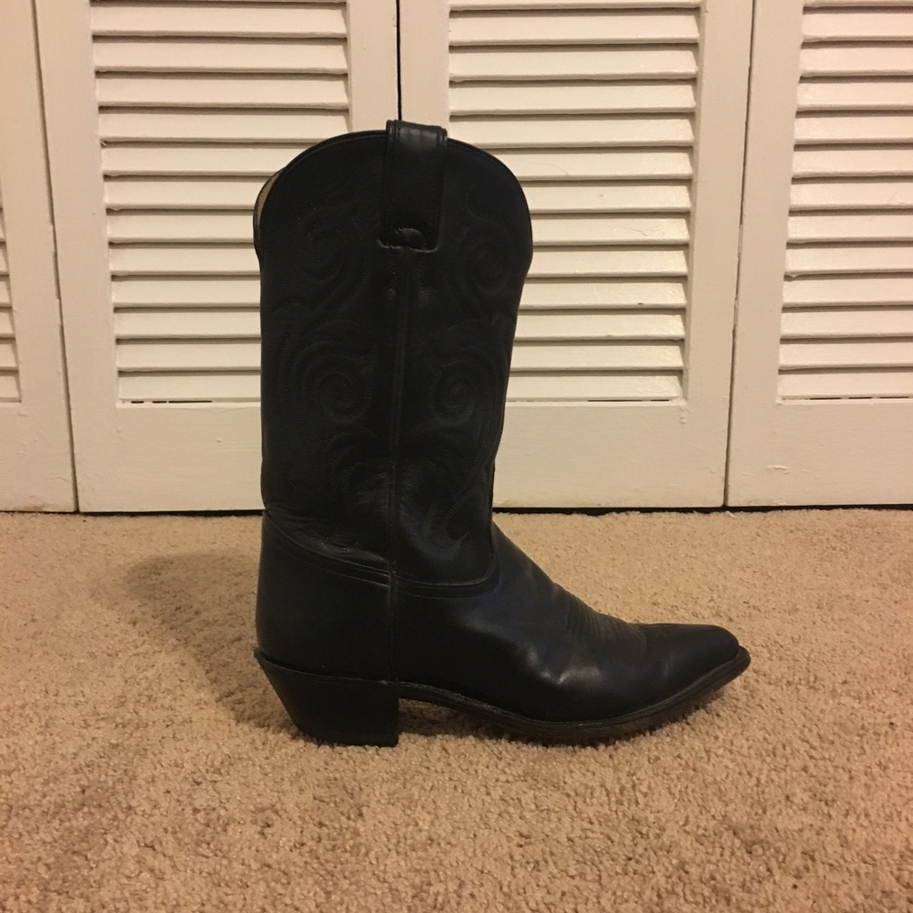 COPY - MENS TONY LAMA COWBOY LEATHER BLACK BOOTS …
